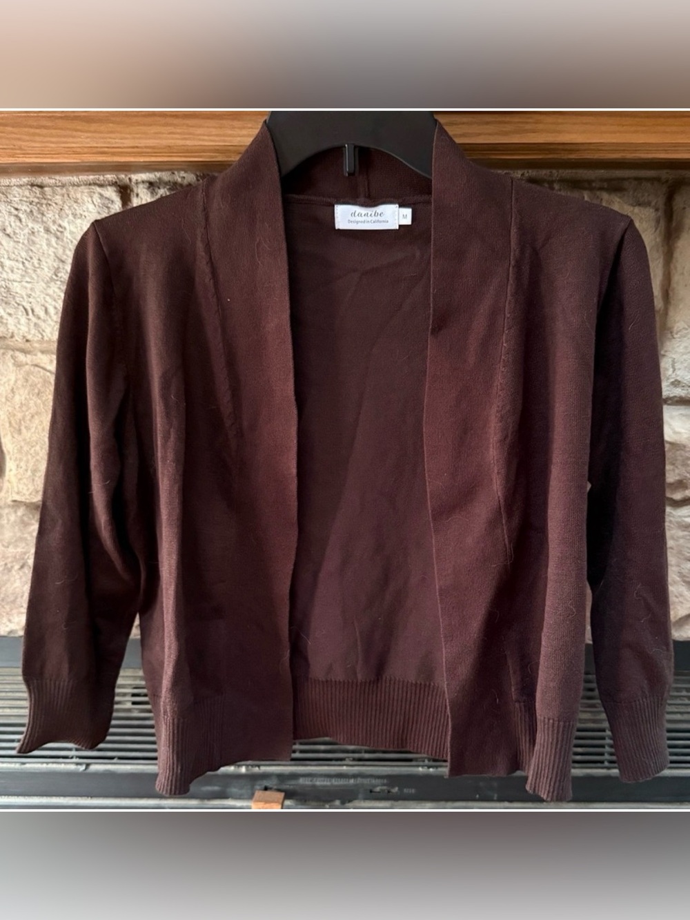 Women's Open-Front Brown Cardigan Sweater